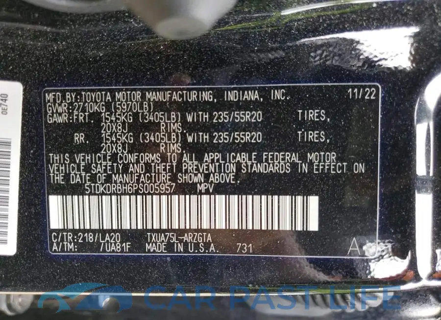 5TDKDRBH6PS005957# 13