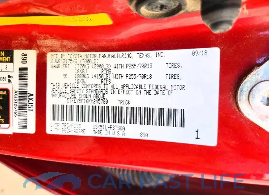 5TFEY5F16KX245780# 12