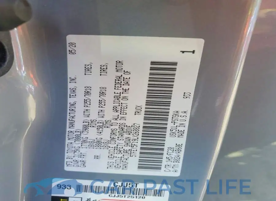 5TFEY5F19LX268827# 12