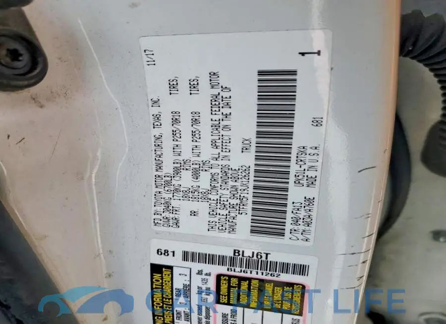 5TFRM5F19JX126262# 13