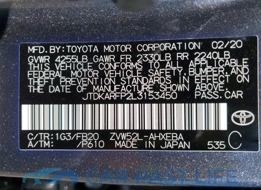 JTDKARFP2L3153450# 13