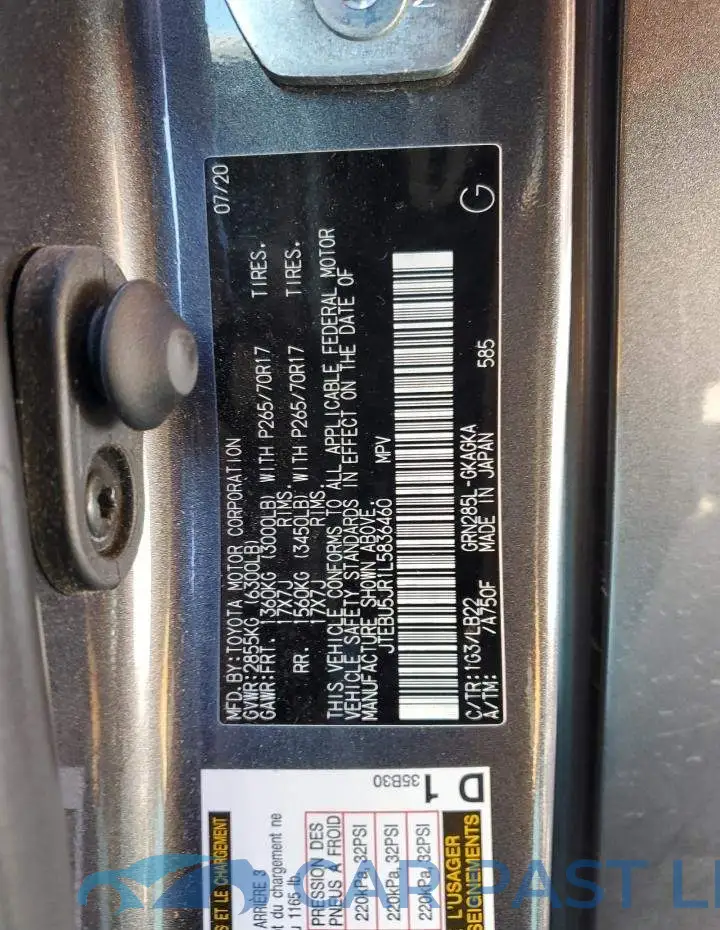 JTEBU5JR1L5836460# 13