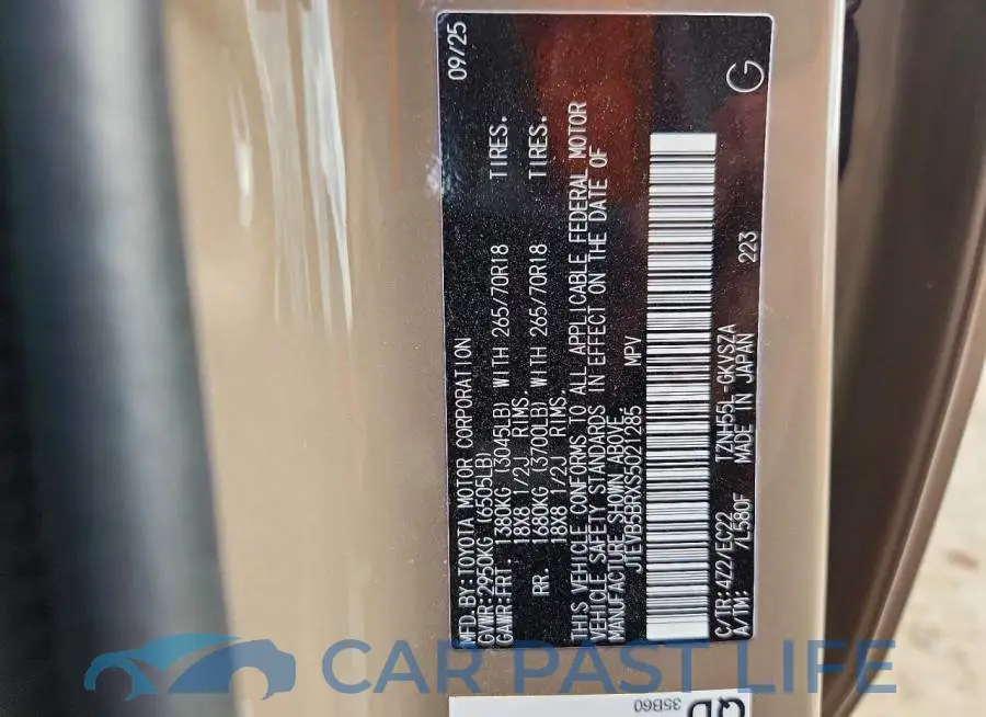 JTEVB5BRXS5021285# 14