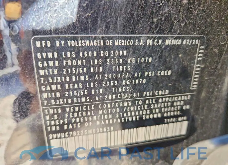 3VVUC7B22SM035639# 14