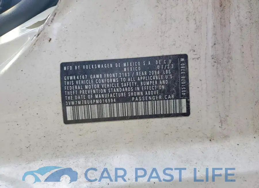 3VW7M7BU6PM016994# 12