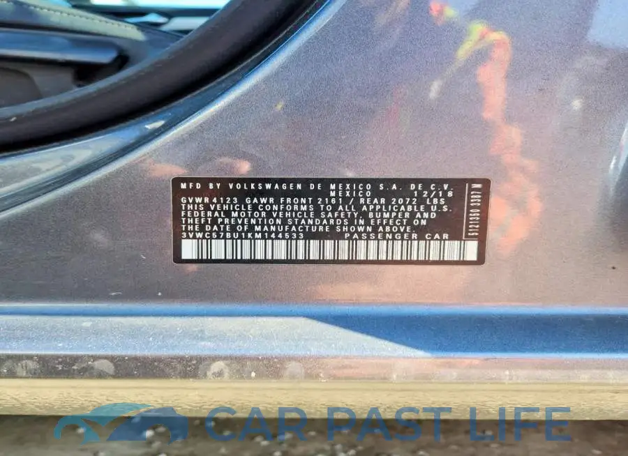 3VWC57BU1KM144533# 12
