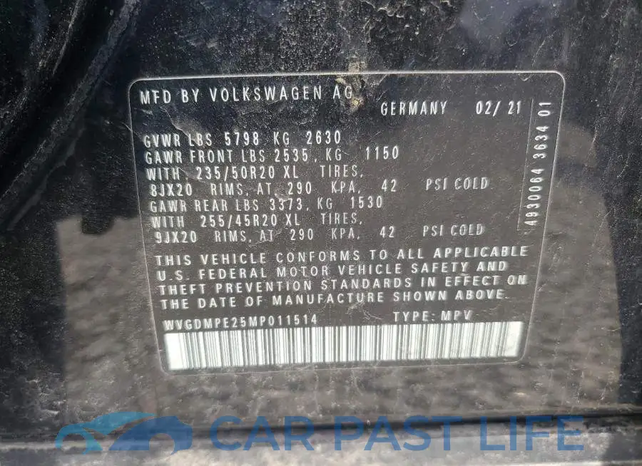 WVGDMPE25MP011514# 13