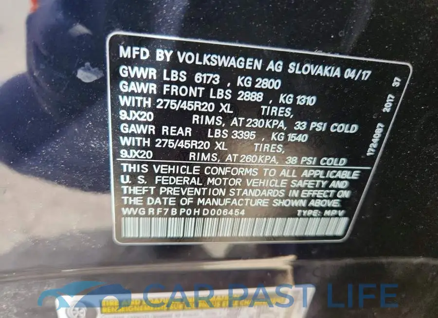 WVGRF7BP0HD006454# 14