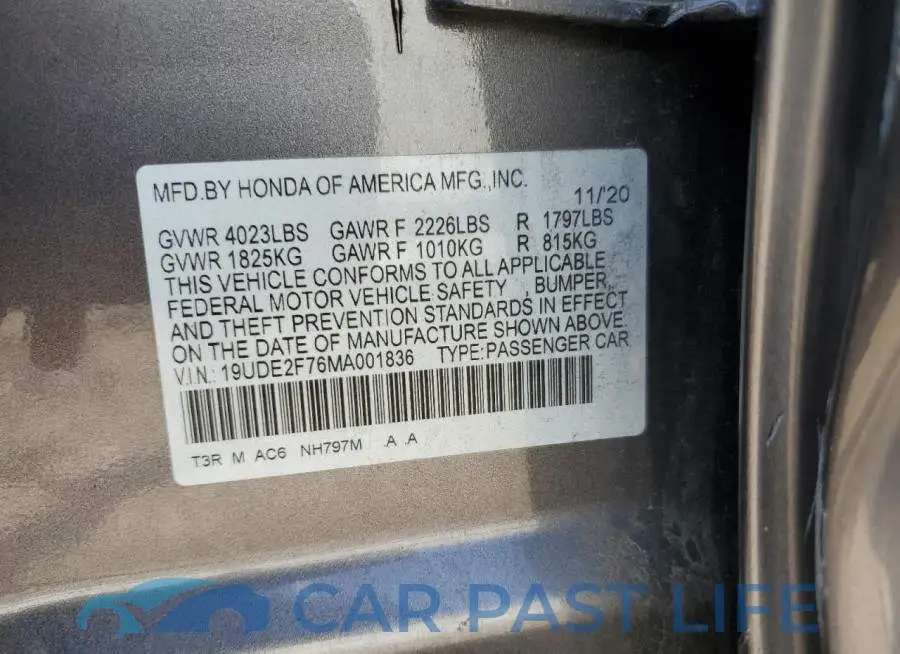 19UDE2F76MA001836# 12