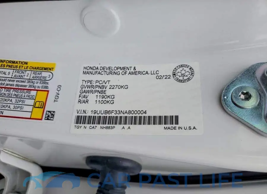 19UUB6F33NA800004# 13