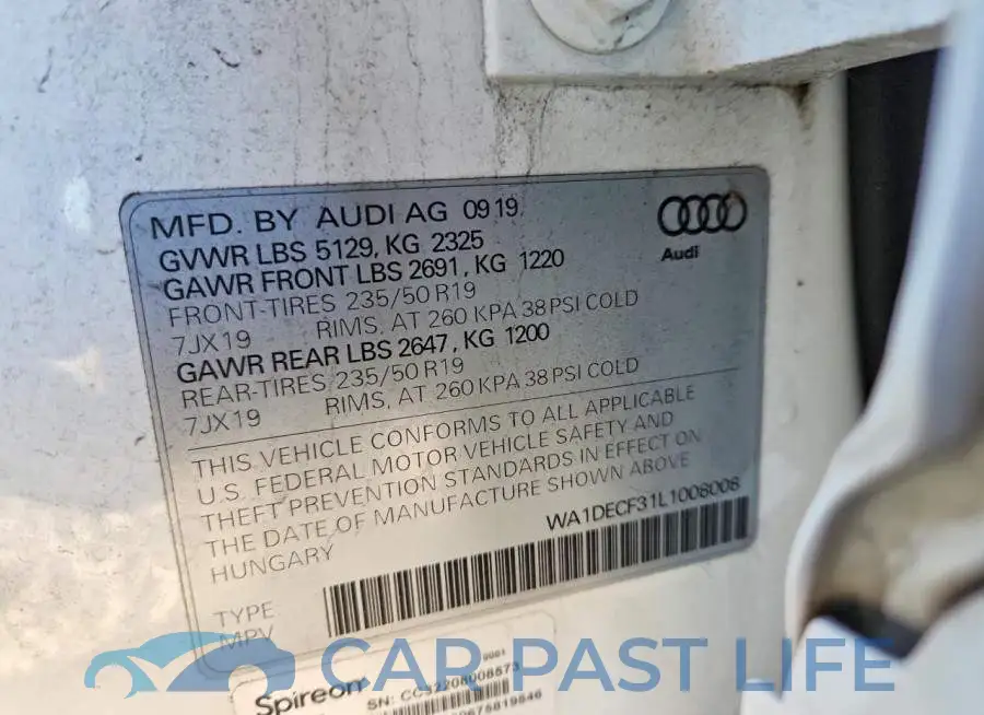 WA1DECF31L1008008# 13