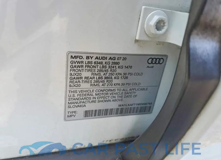 WA1LXAF71MD000763# 13