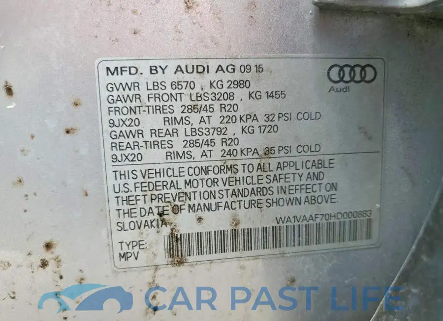 WA1VAAF70HD000883# 13