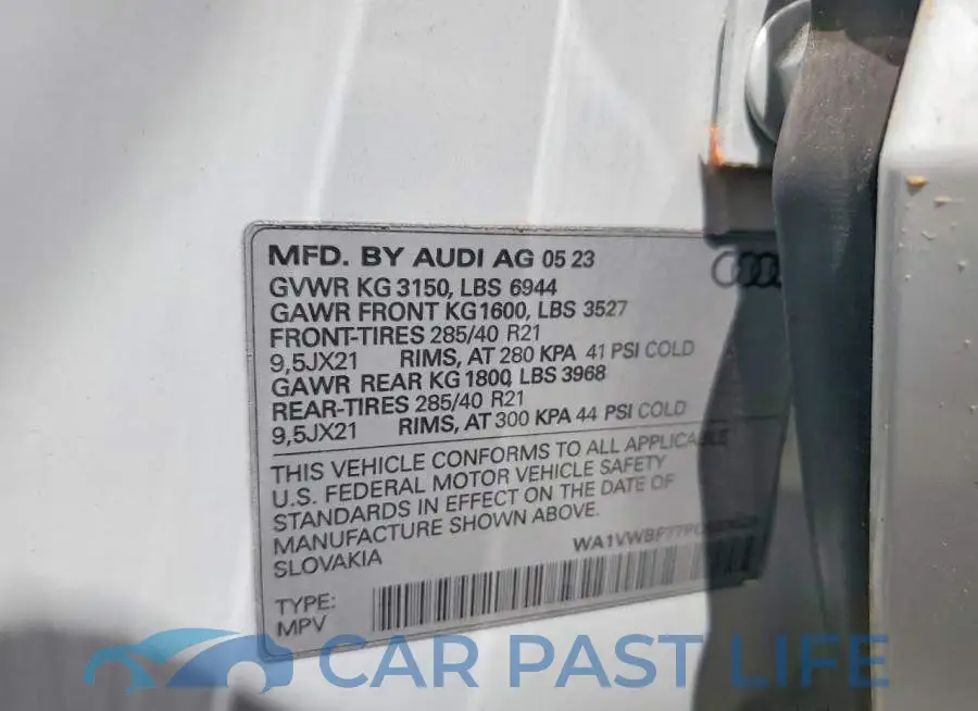 WA1VWBF77PD023020# 12