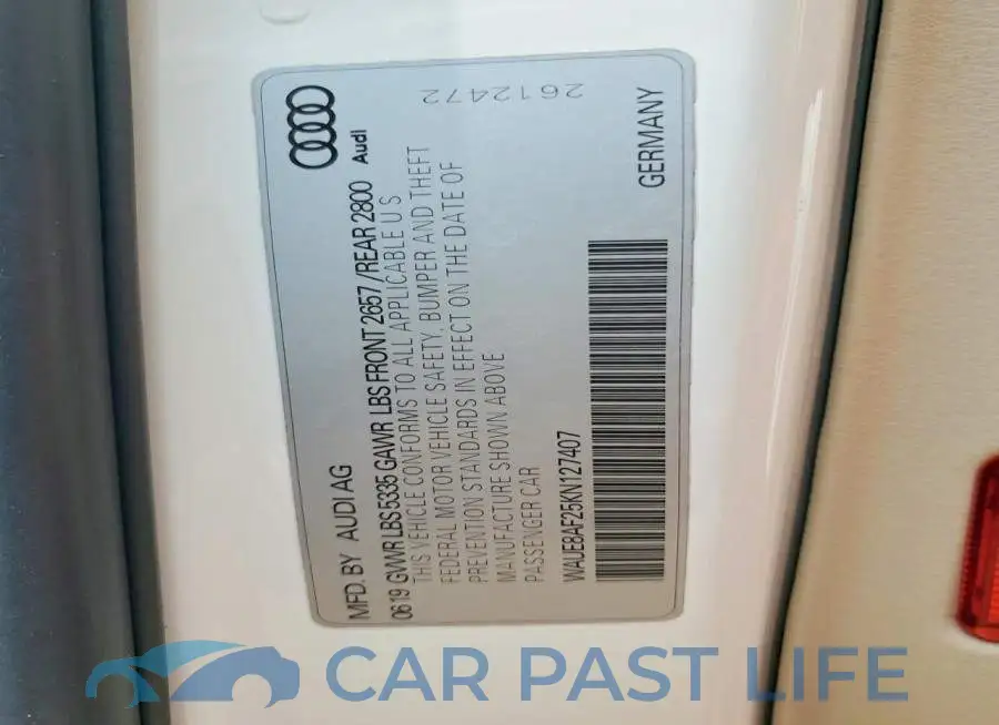 WAUE8AF25KN127407# 13