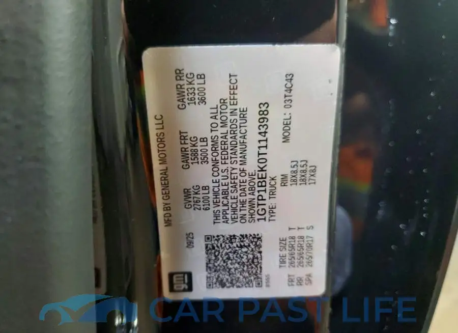 1GTP1BEK0T1143983# 11