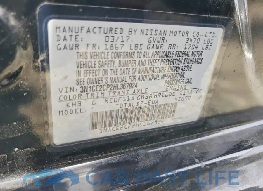 3N1CE2CP2HL367924# 13