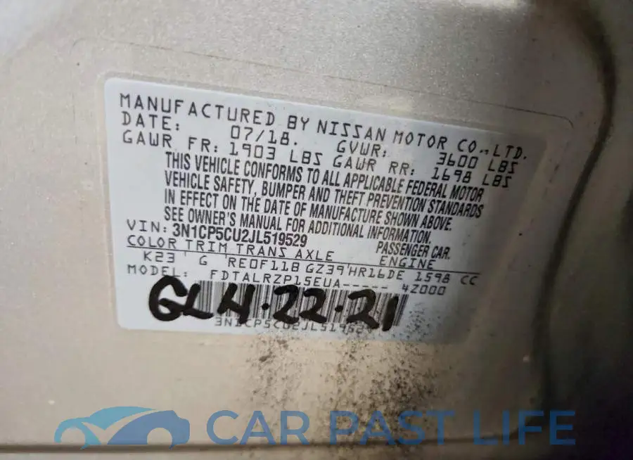 3N1CP5CU2JL519529# 12