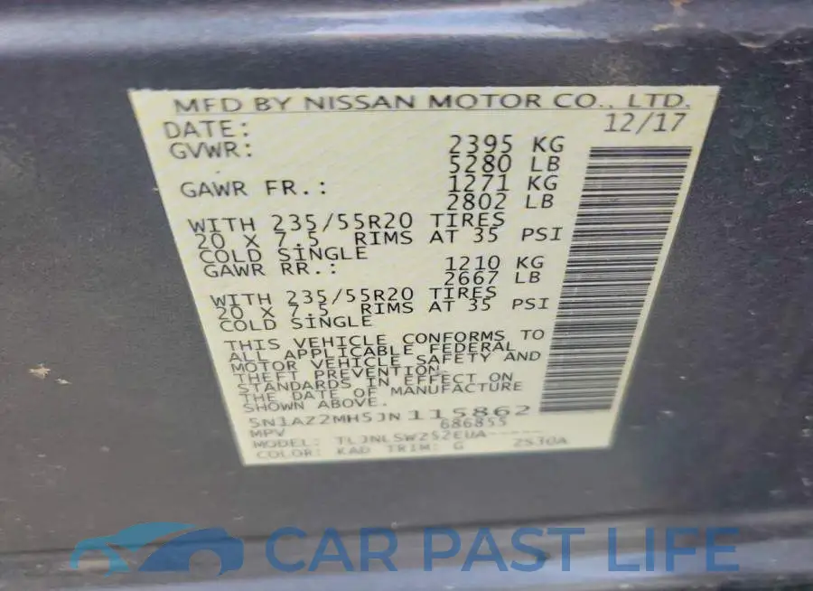 5N1AZ2MH5JN115862# 13