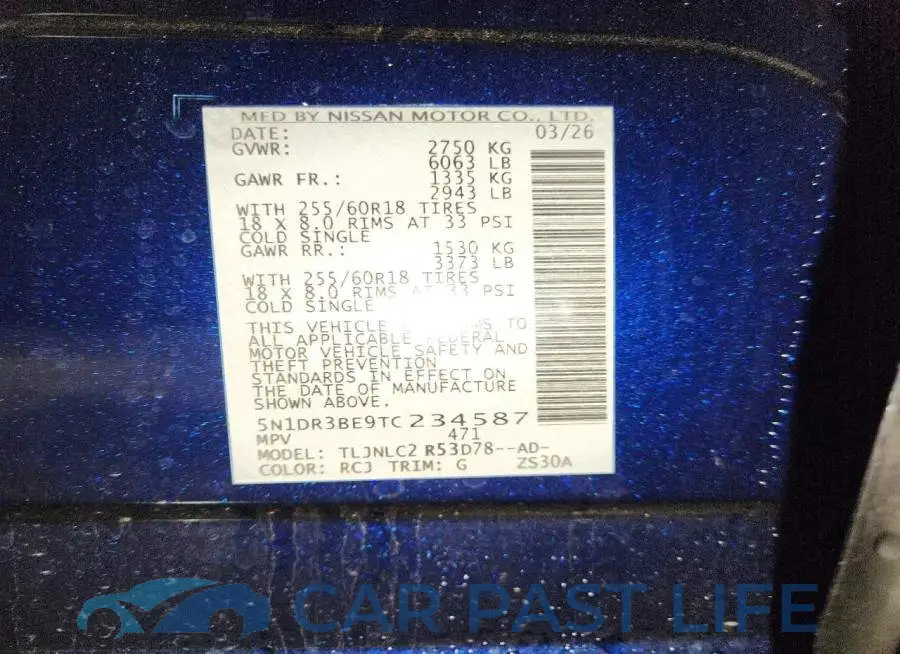 5N1DR3BE9TC234587# 13
