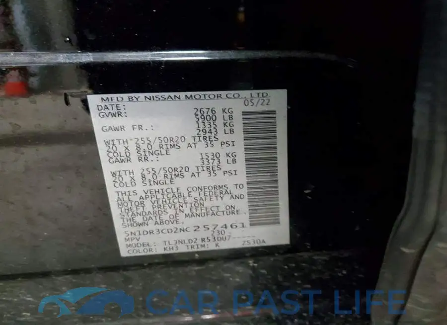 5N1DR3CD2NC257461# 13