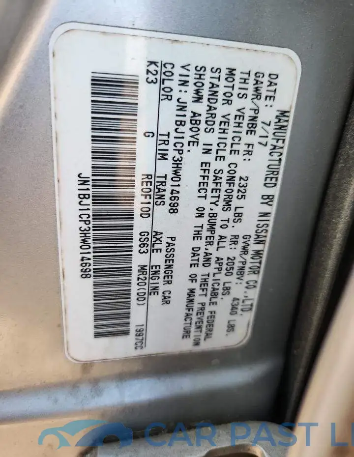 JN1BJ1CP3HW014698# 13