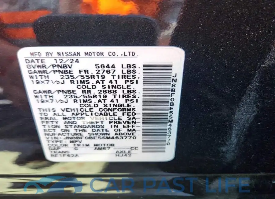 JN8BF0BE5SM463770# 12