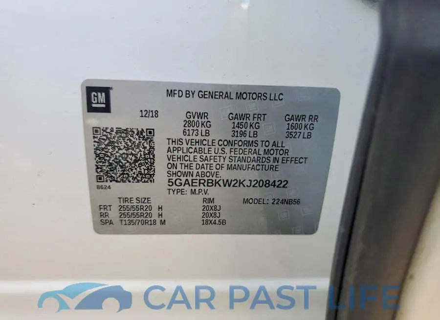 5GAERBKW2KJ208422# 13