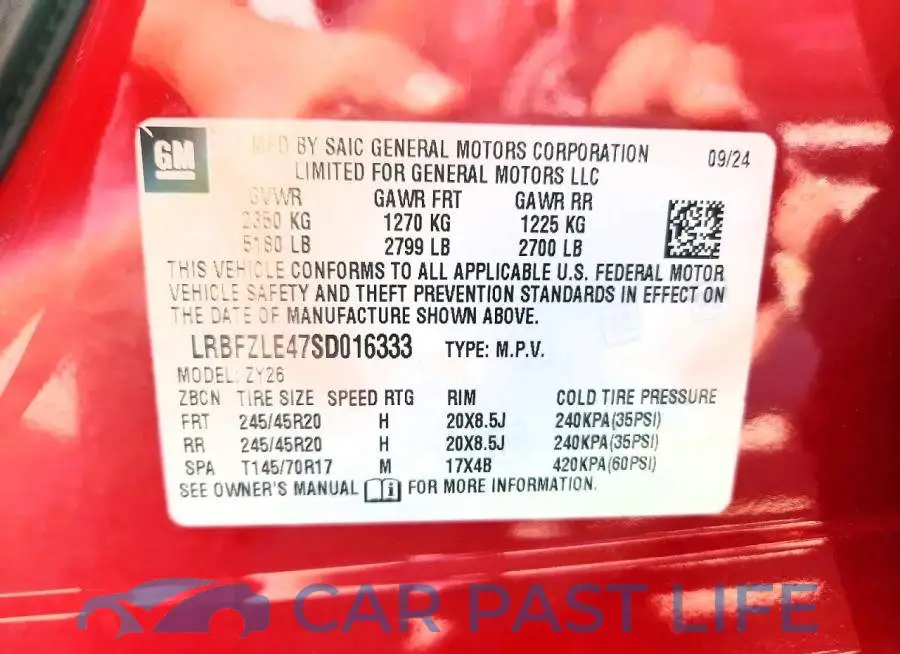 LRBFZLE47SD016333# 12