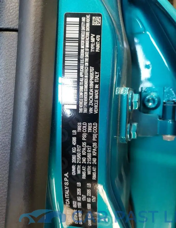ZACNJDA18NPN68707# 13