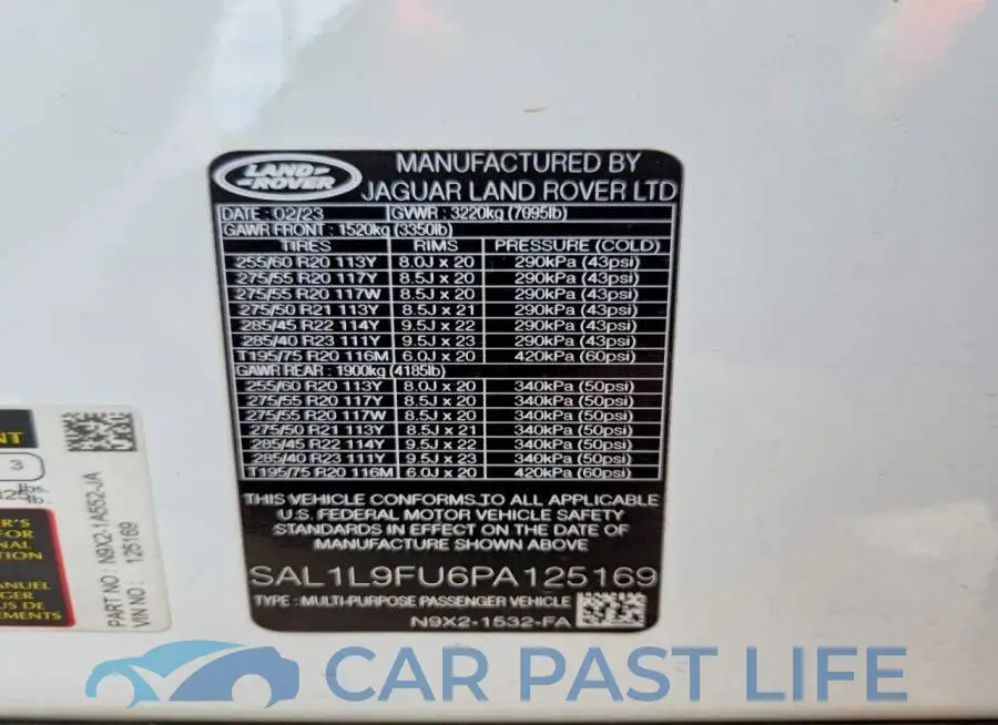SAL1L9FU6PA125169# 13