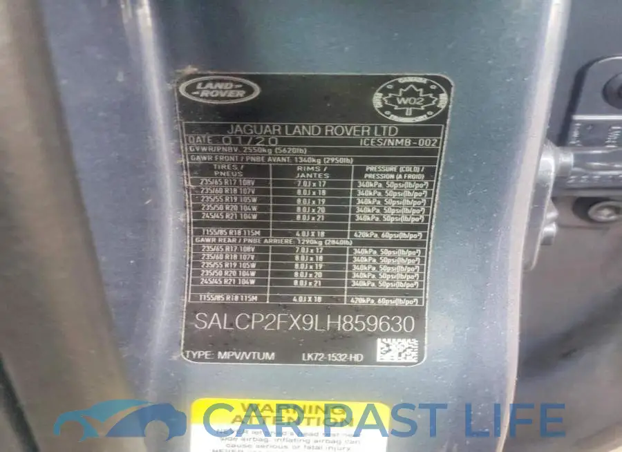 SALCP2FX9LH859630# 13