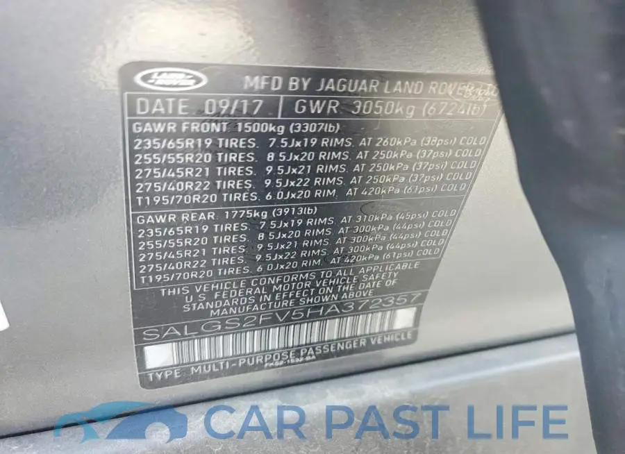 SALGS2FV5HA372357# 12