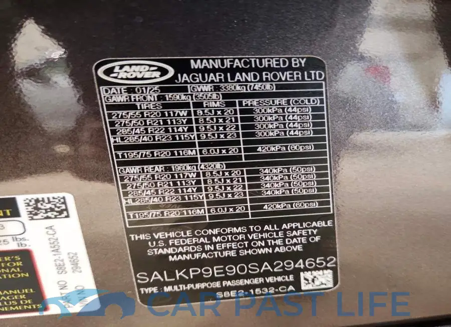 SALKP9E90SA294652# 13