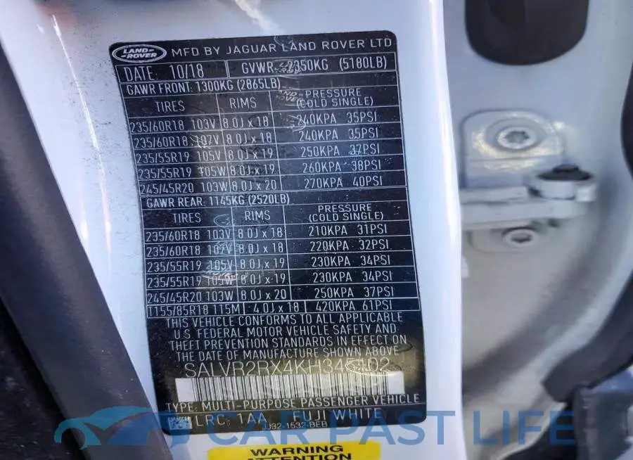 SALVR2RX4KH345102# 13