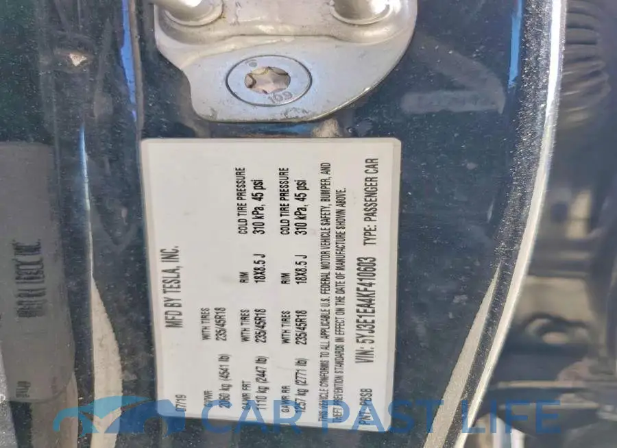 5YJ3E1EA4KF410603# 12