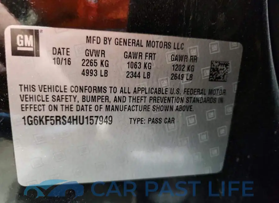 1G6KF5RS4HU157949# 13