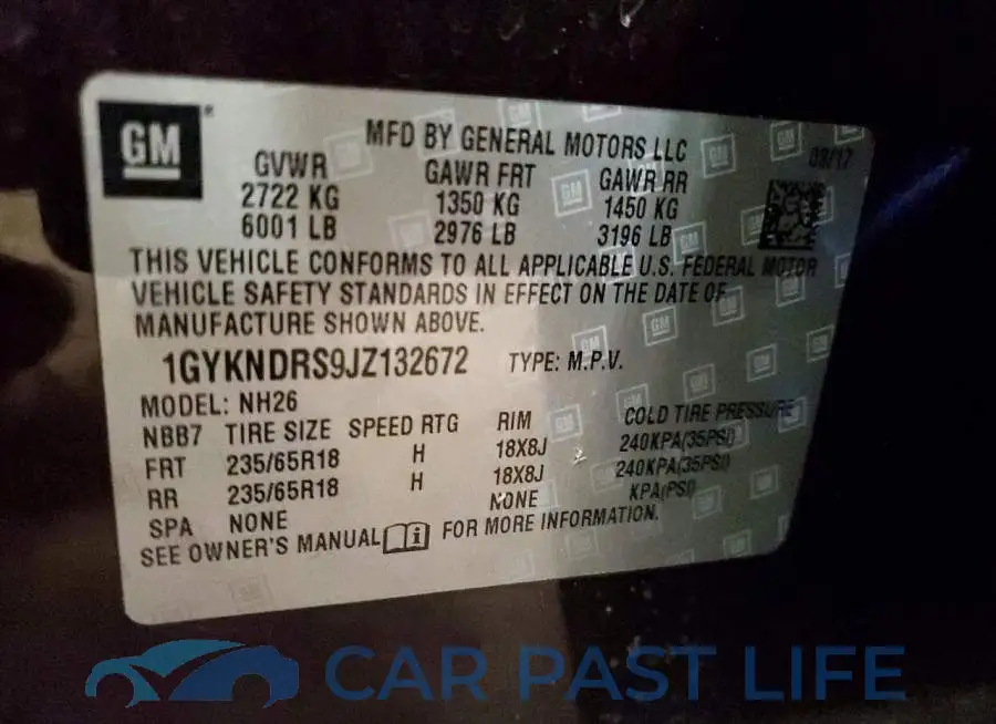1GYKNDRS9JZ132672# 13