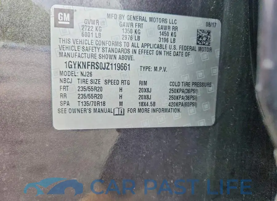 1GYKNFRS0JZ119661# 14