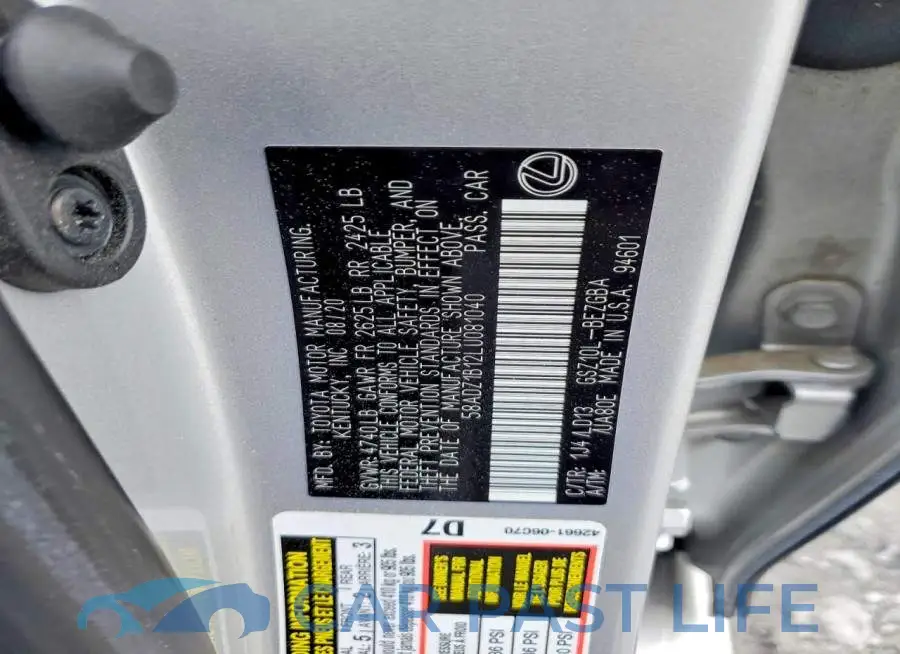 58ADZ1B12LU081040# 12