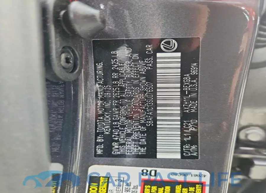 58AFA1C13SU076507# 12