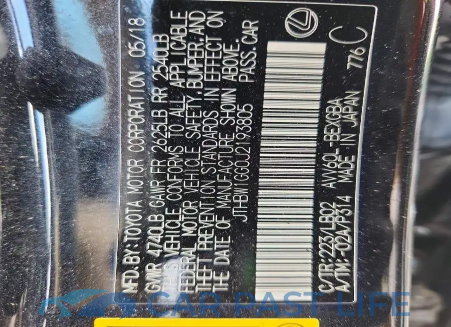 JTHBW1GG0J2193805# 13