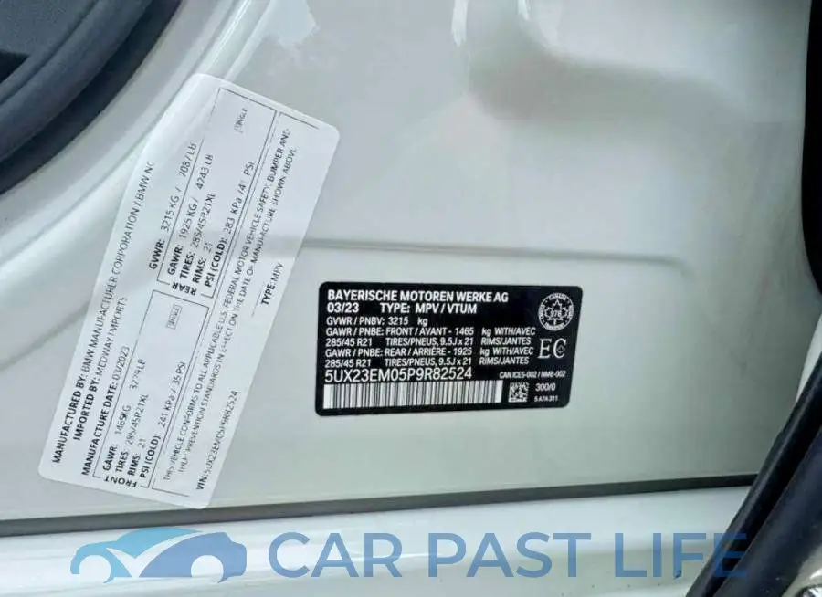 5UX23EM05P9R82524# 10