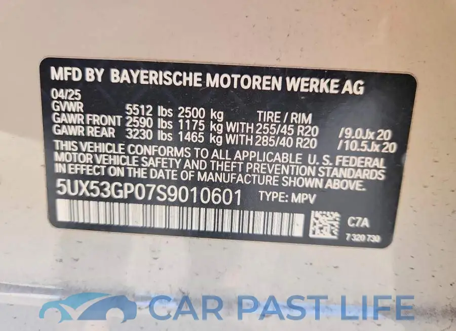 5UX53GP07S9010601# 13