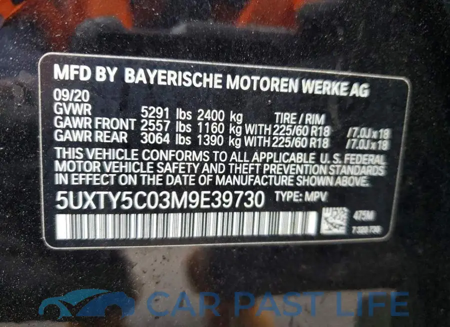5UXTY5C03M9E39730# 13