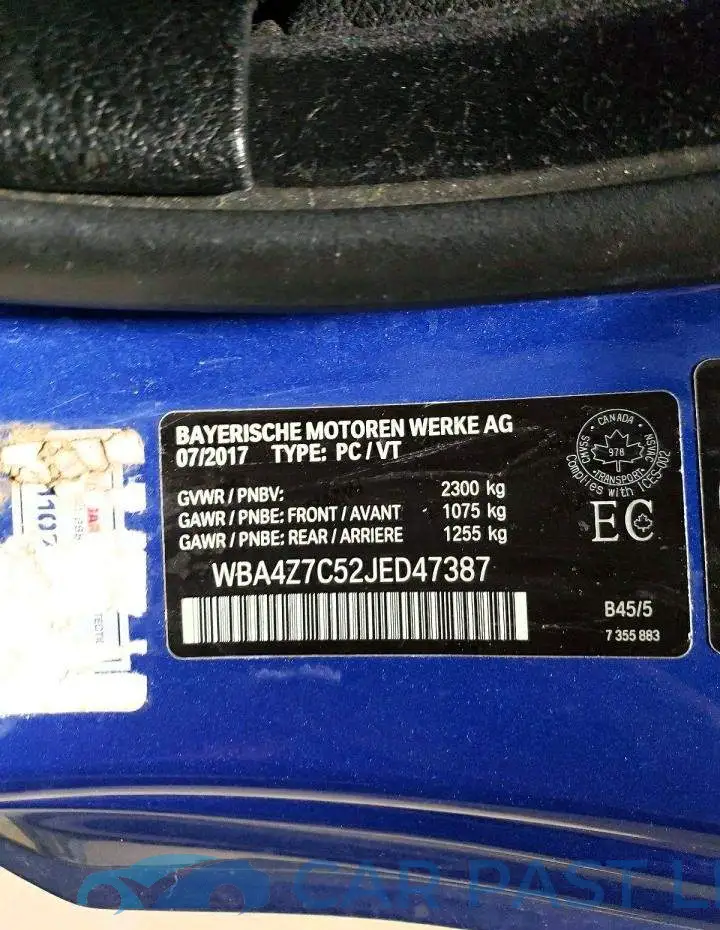WBA4Z7C52JED47387# 12