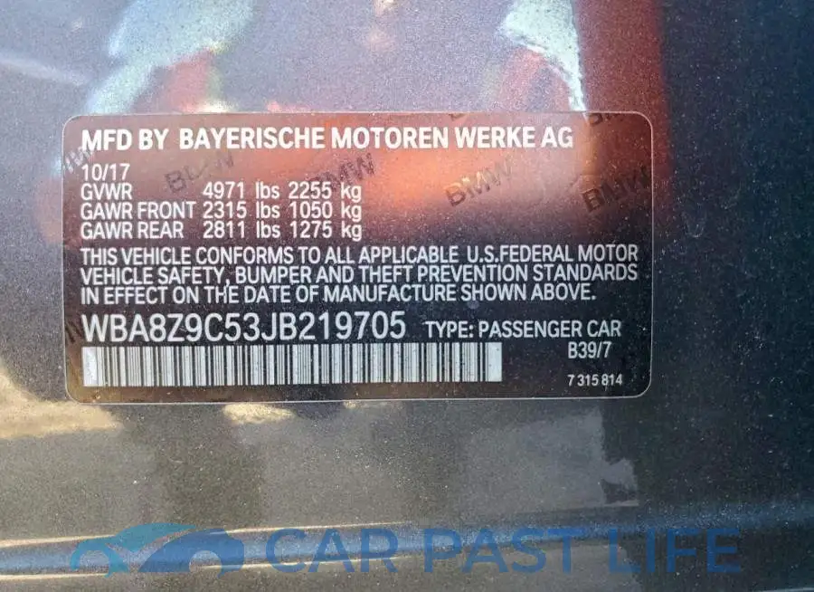 WBA8Z9C53JB219705# 13