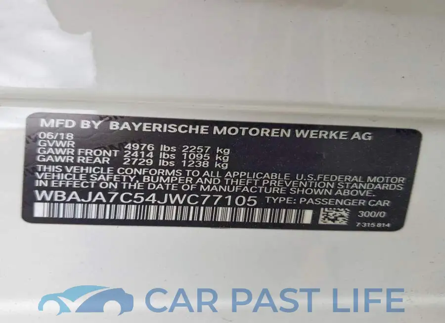 WBAJA7C54JWC77105# 12