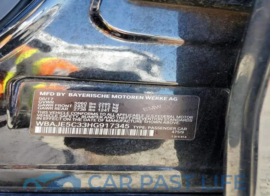 WBAJE5C33HG917345# 12