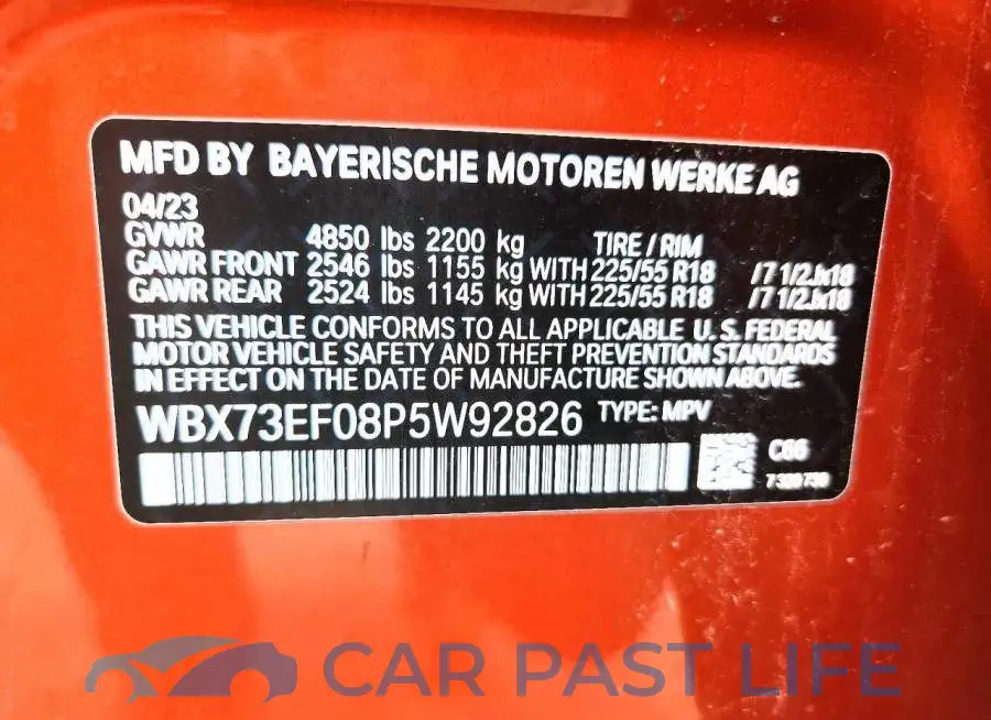 WBX73EF08P5W92826# 13